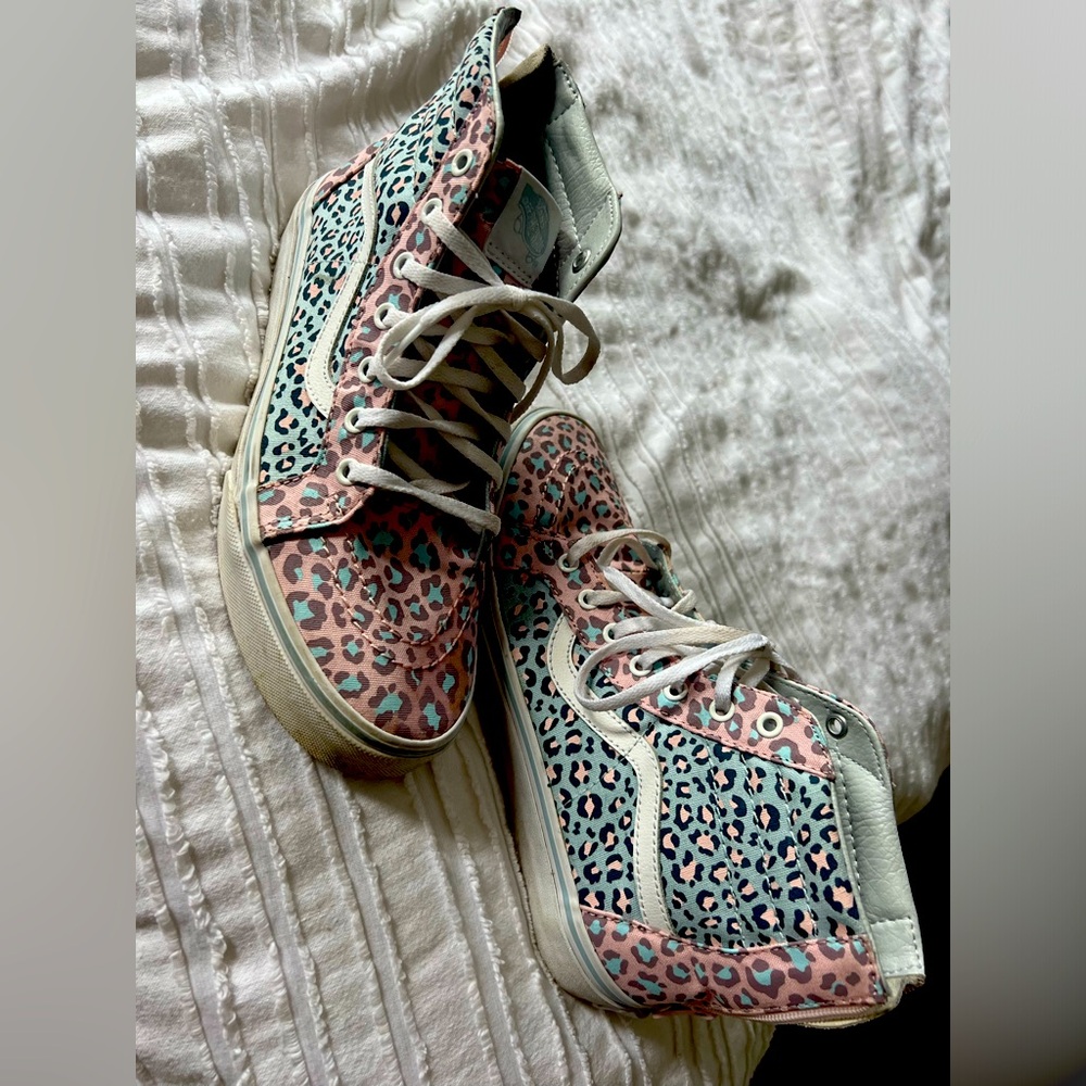 Kids leopard VANS with zipper back